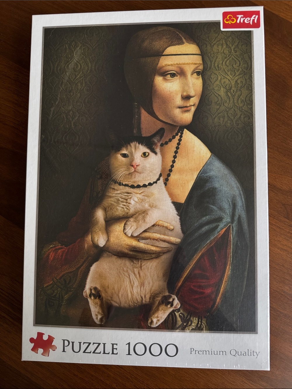SEALED Trefl 1000-Piece “Lady with a Cat” Portrait Puzzle